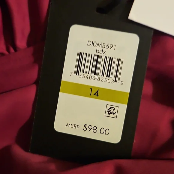 DKNY Elegant Burgundy Ruffled One-Piece Swimsuit Size 14 (Large) - Picture 5 of 8